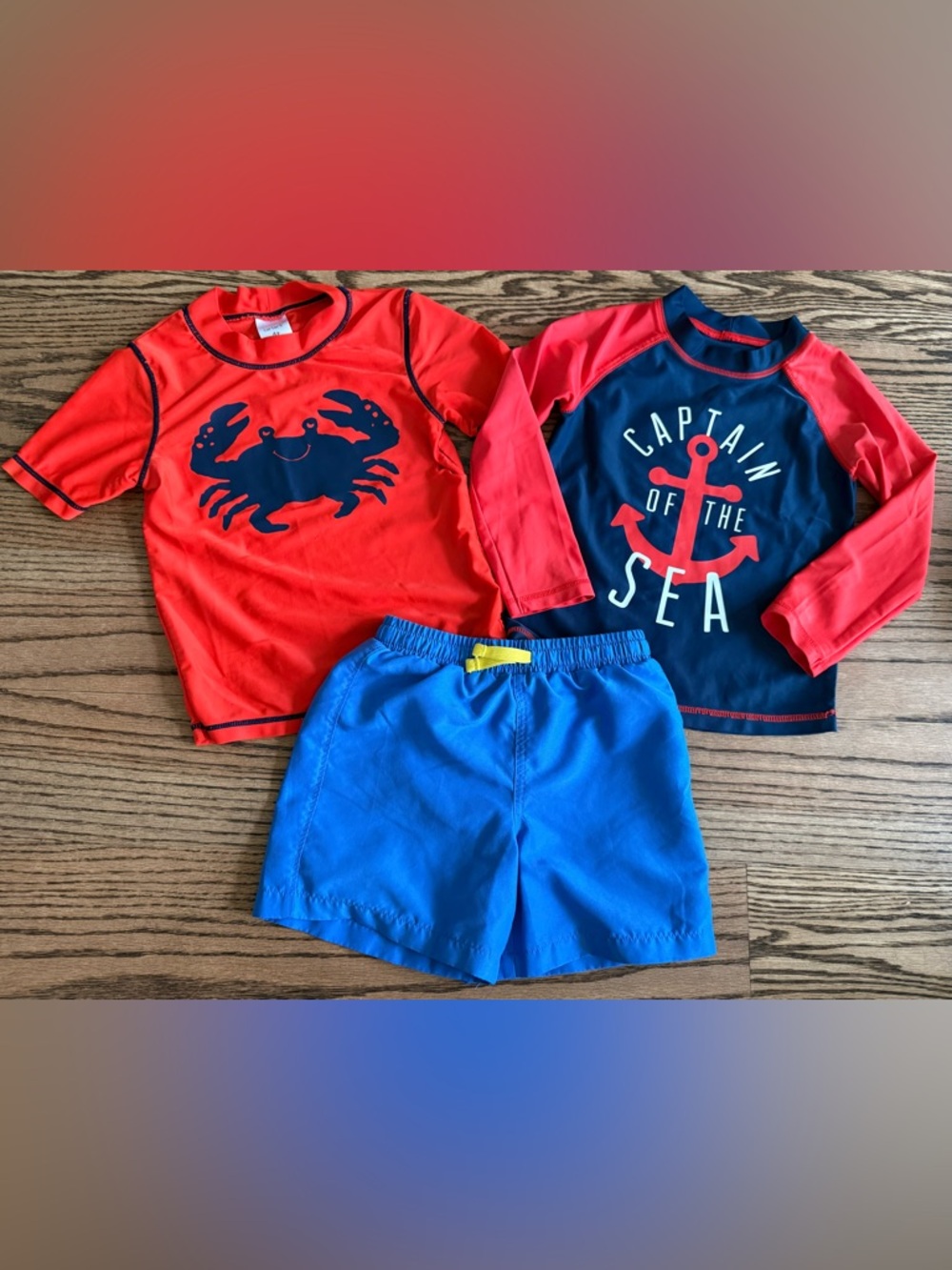 4T Boy Rash Guards & Swim Trunks Bundle